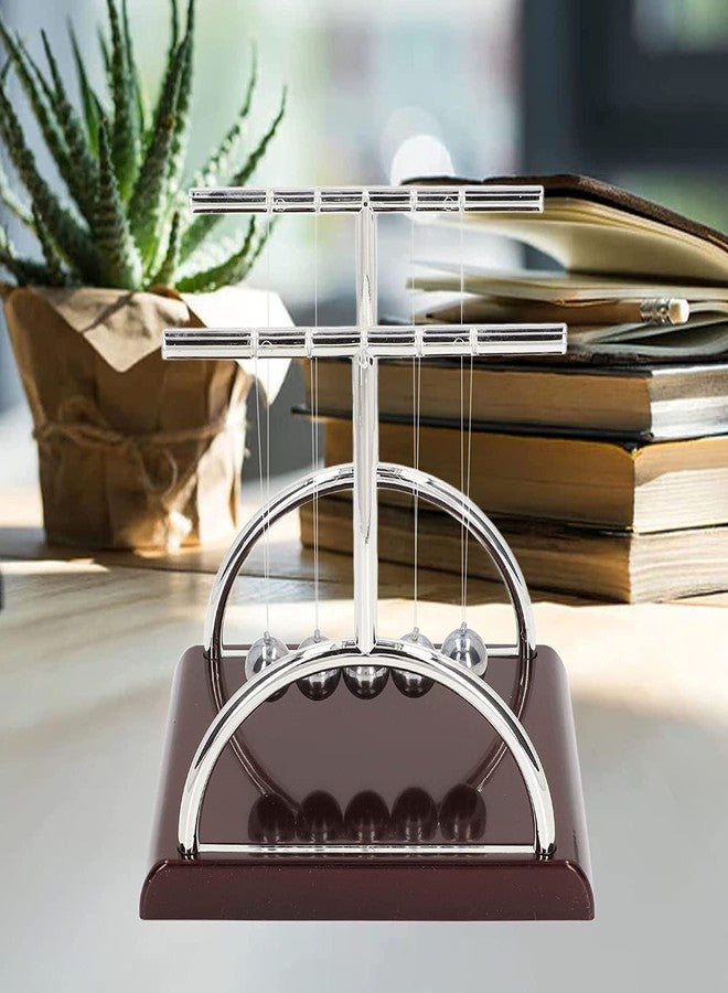 KERFORA Balance Collision Balls Science Toy | Decorative Office Desk Toy with Polished Plastic Base & Nylon Strings - Image 3